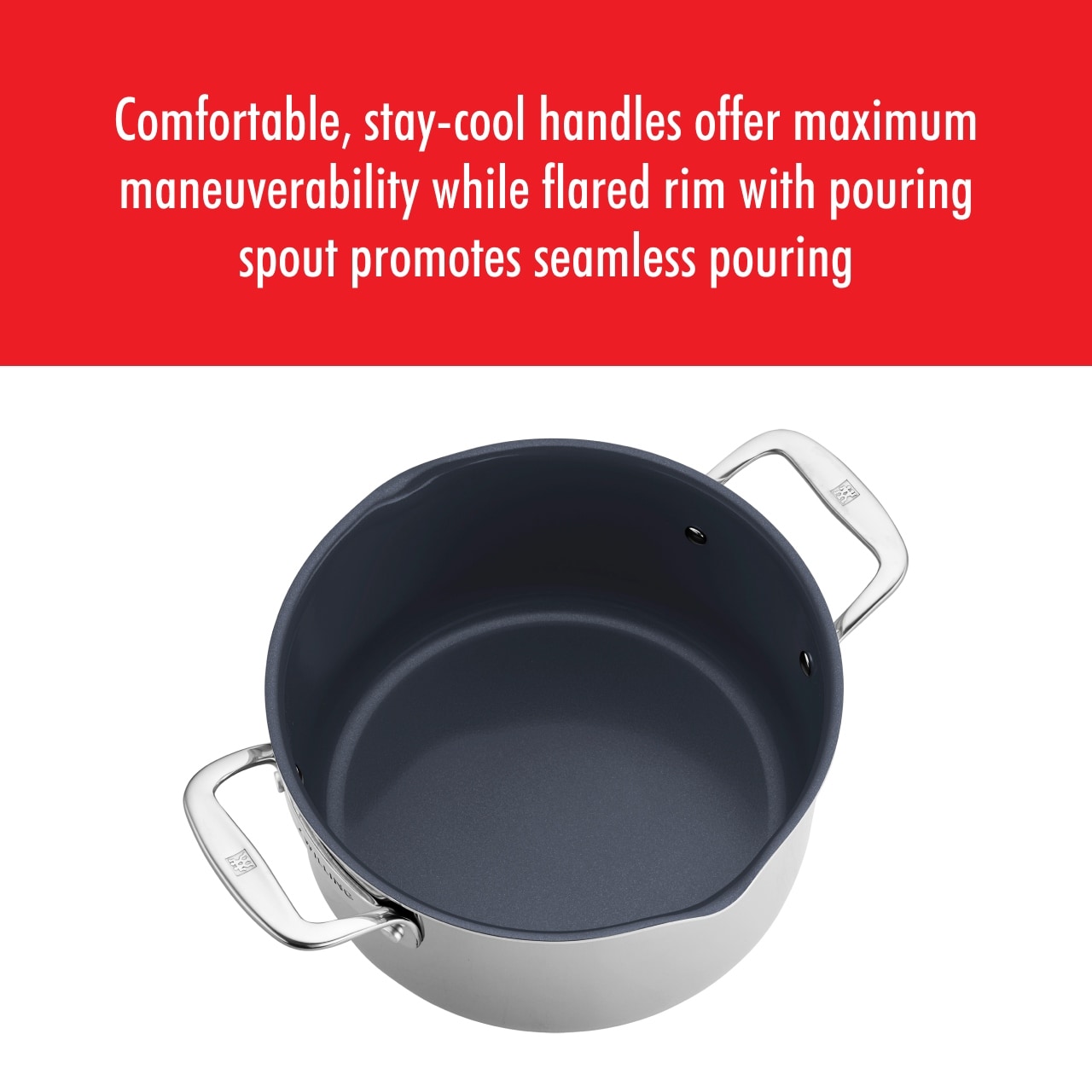 Pochette de cuisson ZWILLING Clad CFX en acier inoxydable et céramique antiadhésive de 6 quarts