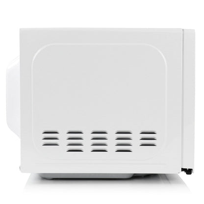 Four à micro-ondes numérique LED blanc de 0,7 pi³ et 700 W avec verrouillage de sécurité enfant.