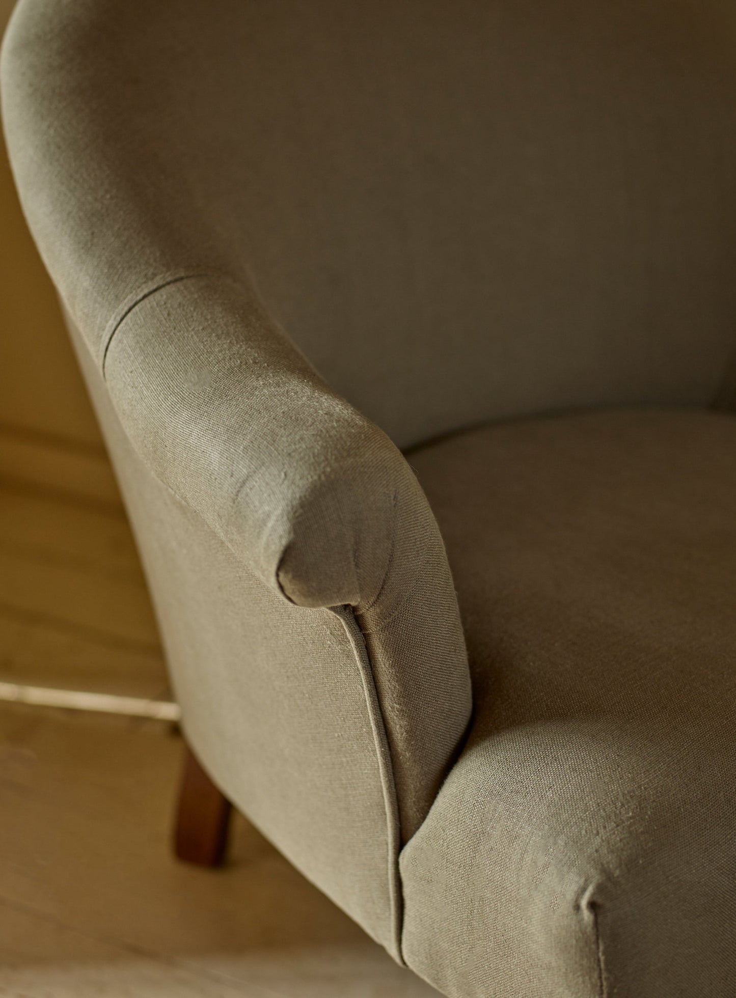 Fauteuil Clandon, rayures taupe Heritage