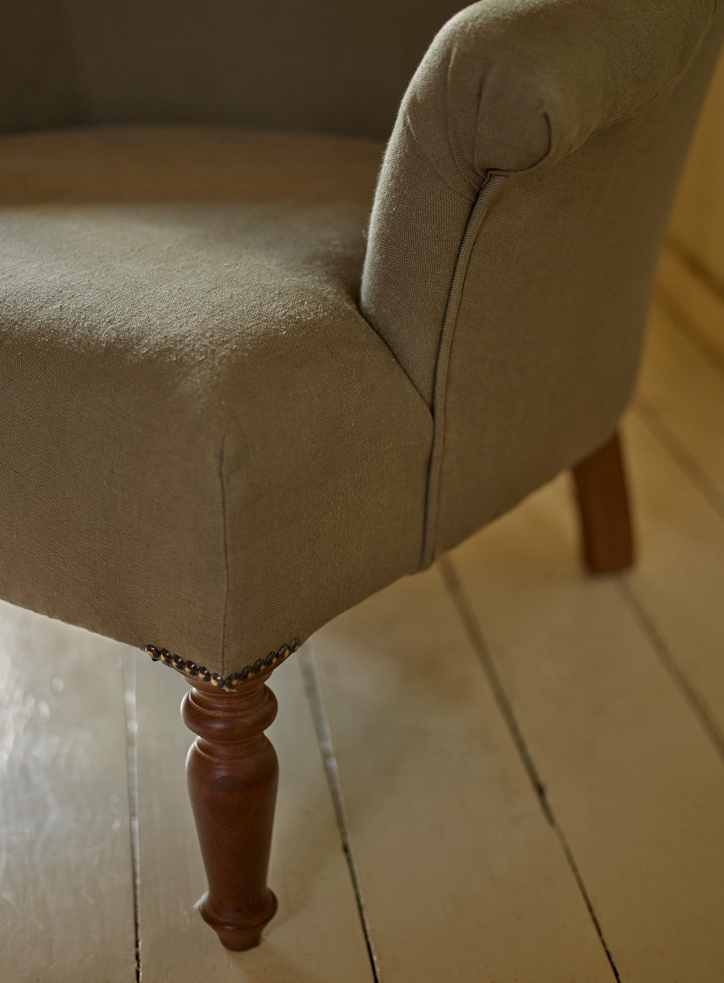 Fauteuil Clandon, rayures taupe Heritage