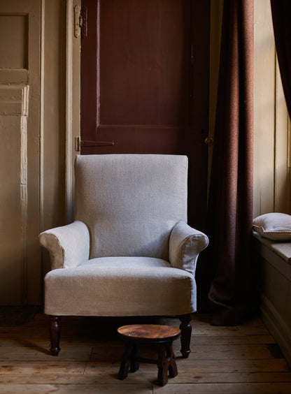 Fauteuil Wilford, lin gris plomb