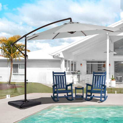Parasol cantilever en acier de 3 m avec levier de manivelle et base lestée