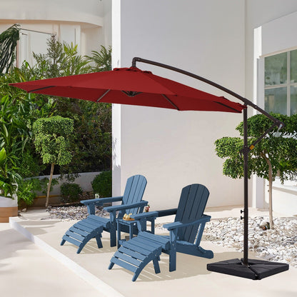 Parasol cantilever en acier de 3 m avec levier de manivelle et base lestée