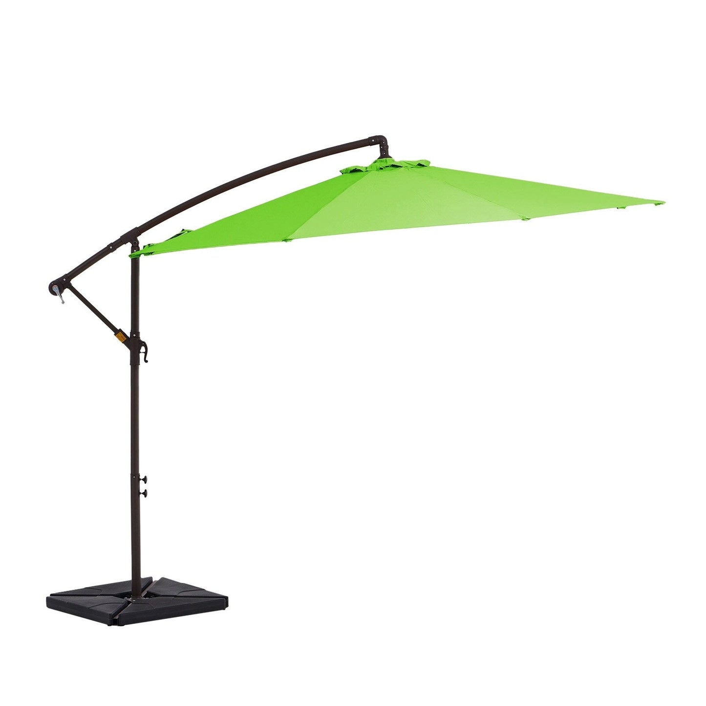 Parasol cantilever en acier de 3 m avec levier de manivelle et base lestée