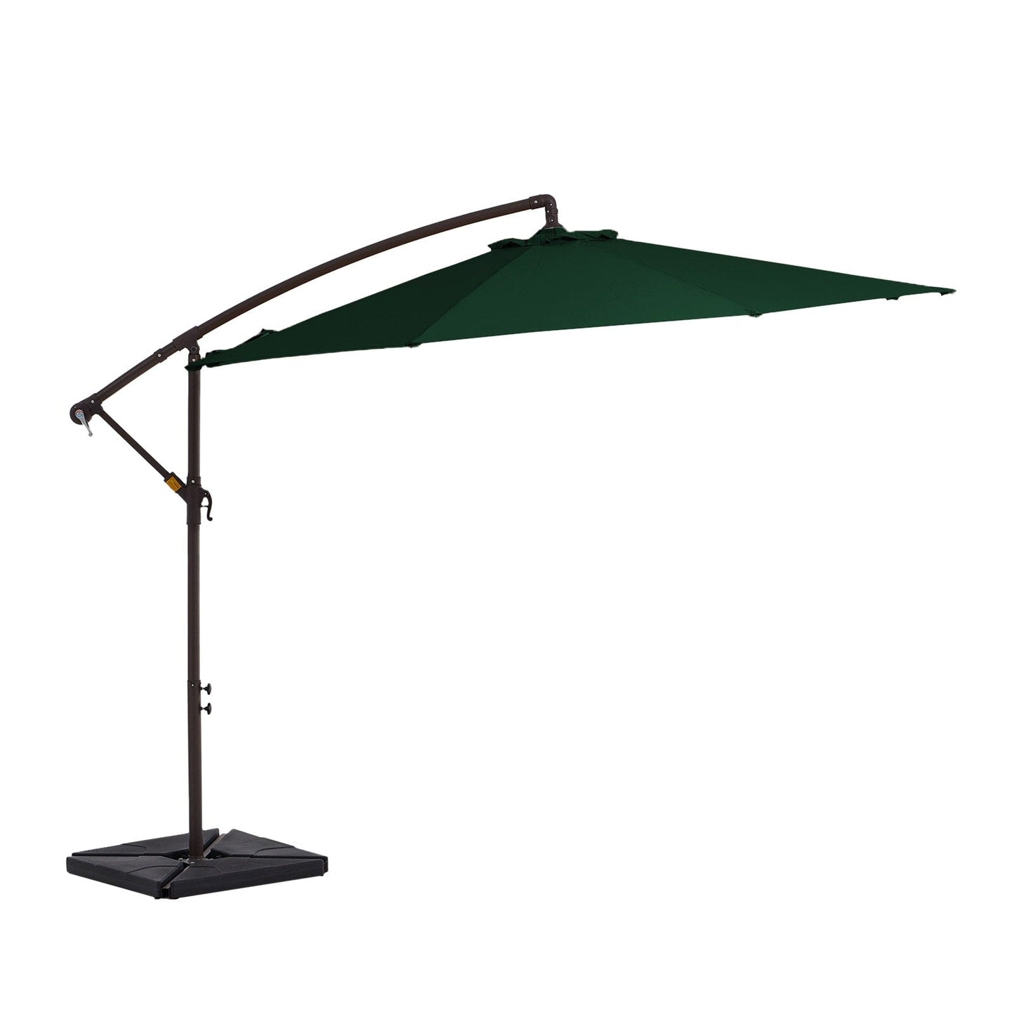 Parasol cantilever en acier de 3 m avec levier de manivelle et base lestée
