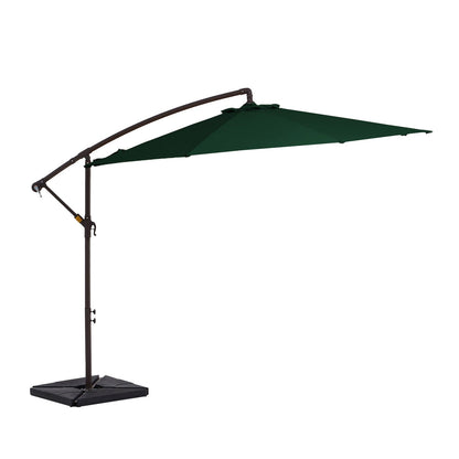 Parasol cantilever en acier de 3 m avec levier de manivelle et base lestée