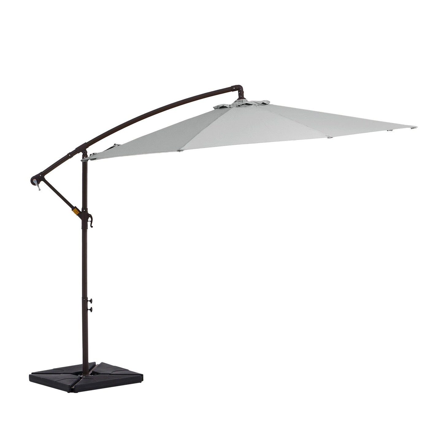 Parasol cantilever en acier de 3 m avec levier de manivelle et base lestée