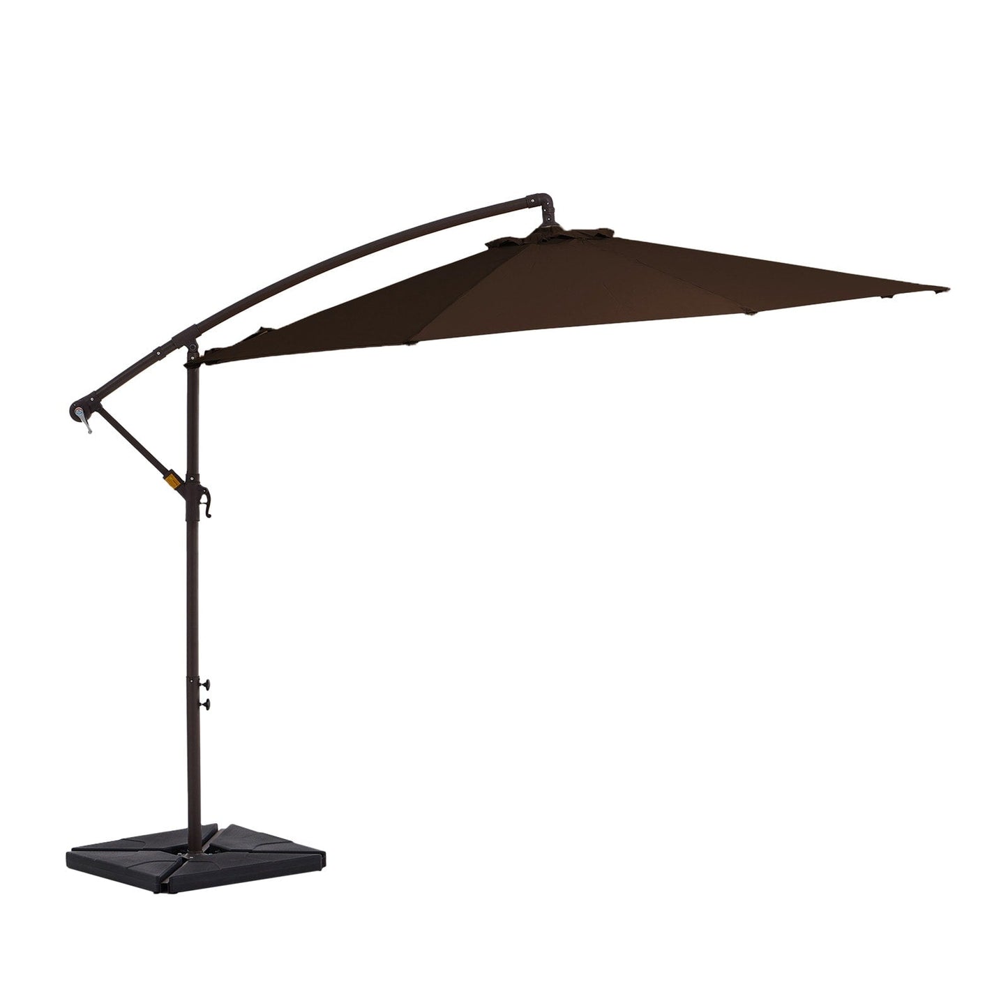 Parasol cantilever en acier de 3 m avec levier de manivelle et base lestée
