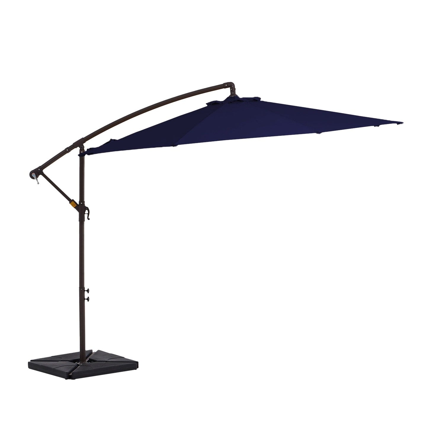 Parasol cantilever en acier de 3 m avec levier de manivelle et base lestée