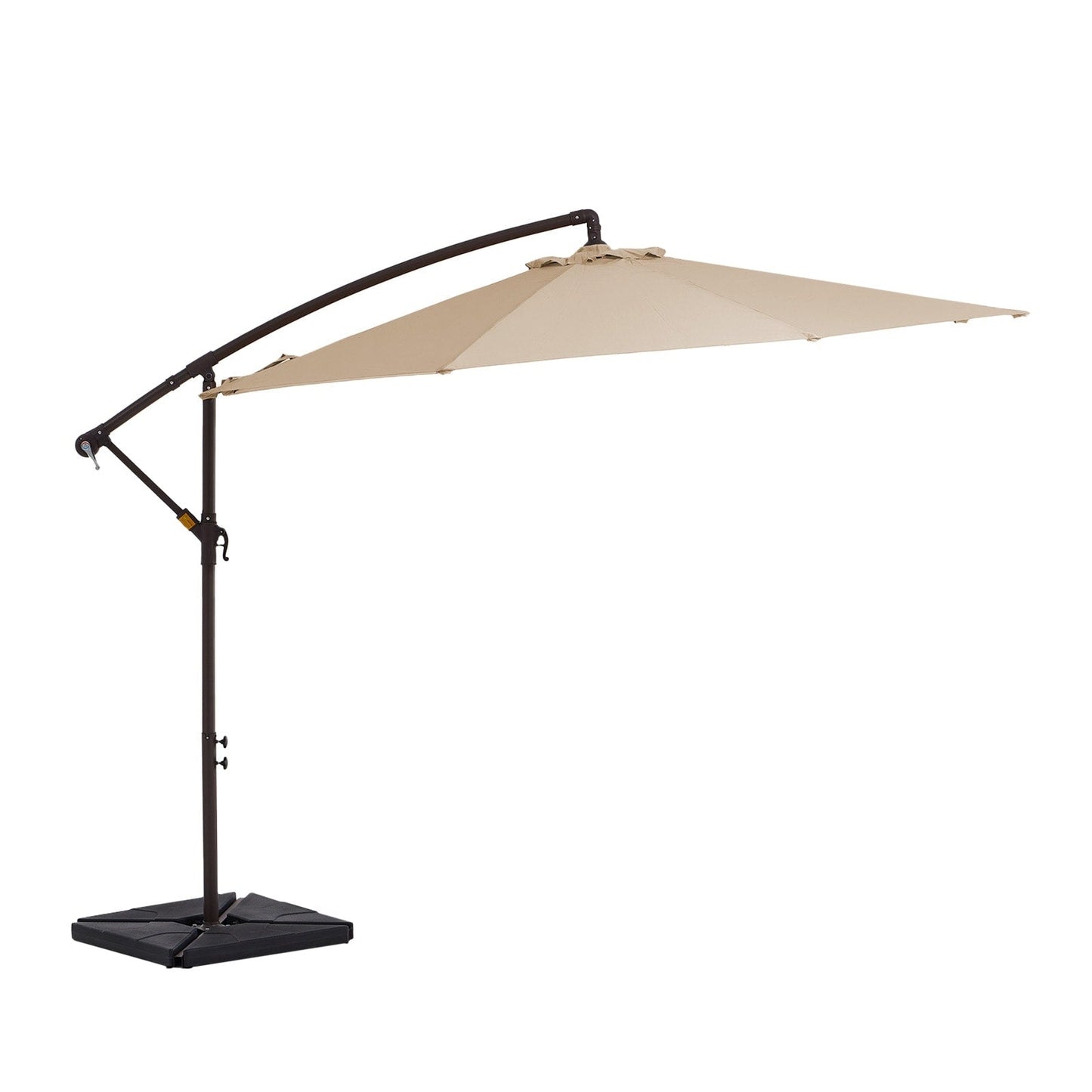 Parasol cantilever en acier de 3 m avec levier de manivelle et base lestée