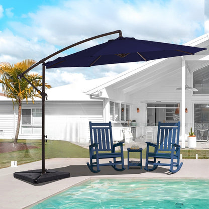 Parasol cantilever en acier de 3 m avec levier de manivelle et base lestée
