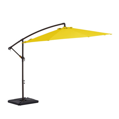 Parasol cantilever en acier de 3 m avec levier de manivelle et base lestée