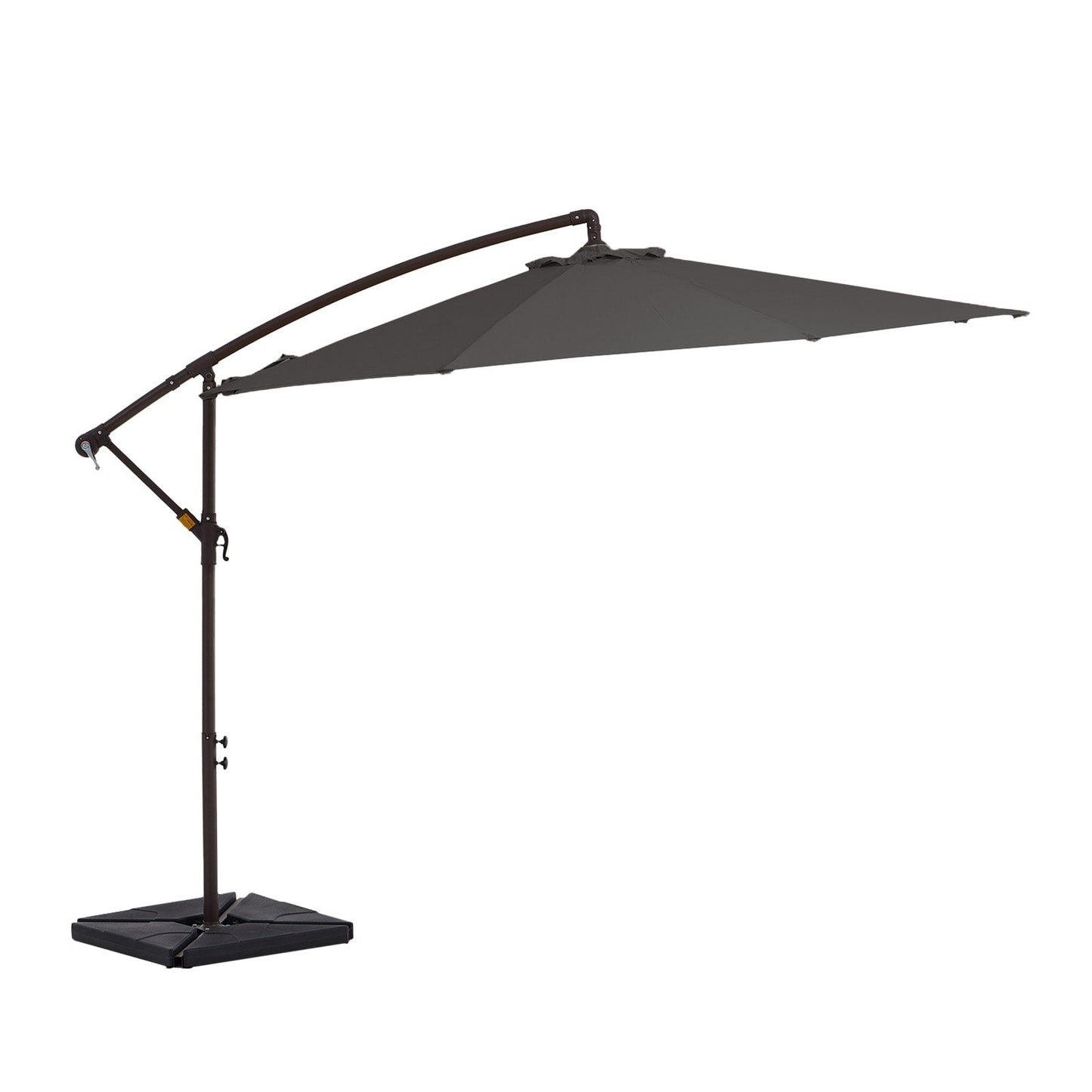 Parasol cantilever en acier de 3 m avec levier de manivelle et base lestée