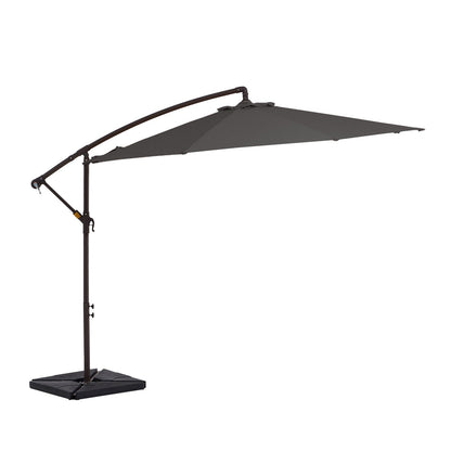 Parasol cantilever en acier de 3 m avec levier de manivelle et base lestée