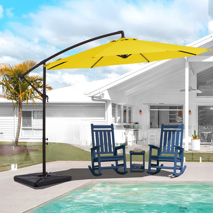 Parasol cantilever en acier de 3 m avec levier de manivelle et base lestée