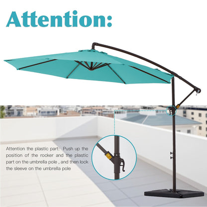 Parasol cantilever en acier de 3 m avec levier de manivelle et base lestée
