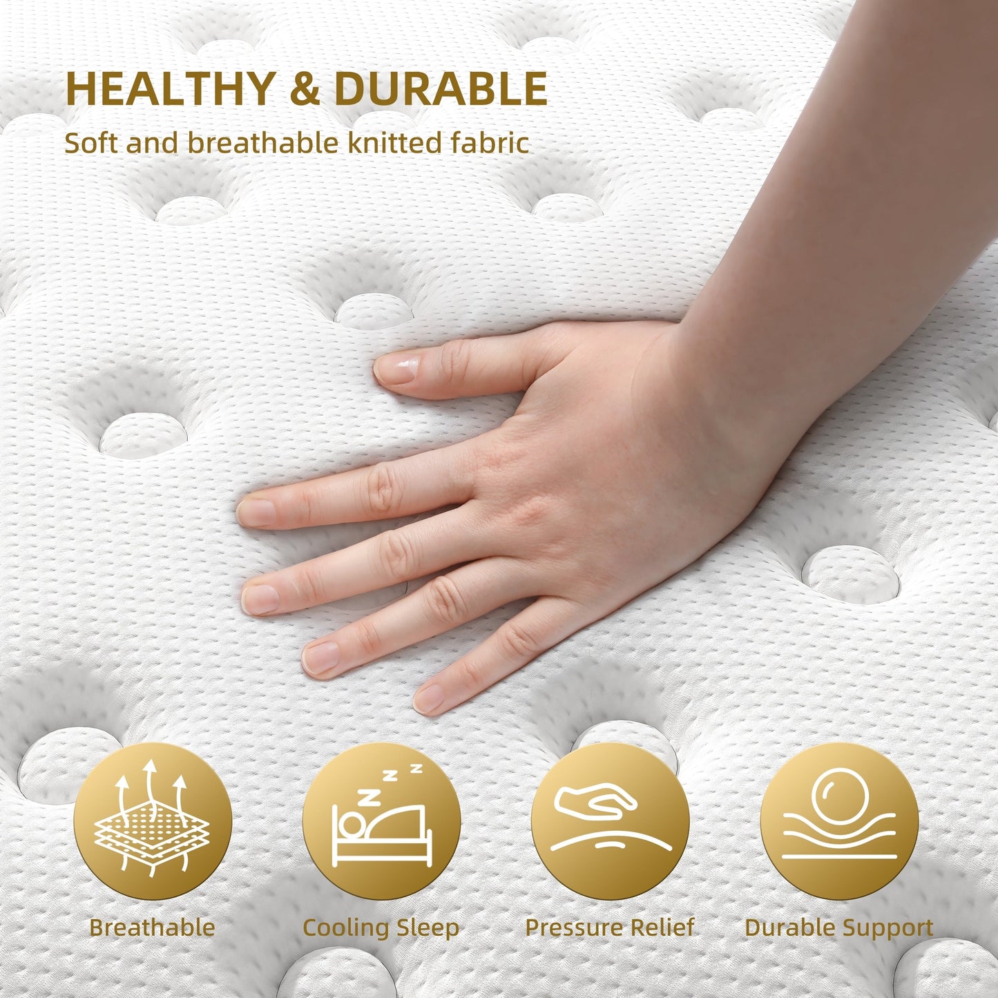 Matelas hybride à ressorts et mousse à mémoire de forme de 10 pouces