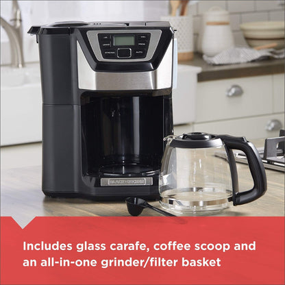 Machine à café avec broyeur intégré, 12 tasses, CM5000B, programmable 24 heures, fonction "Sneak-A-Cup", filtre permanent lavable.