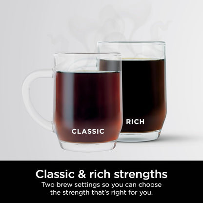 Machine à café programmable 12 tasses, 2 modes de préparation, plaque chauffante réglable, réservoir de 60 oz, fonction de préparation différée, acier inoxydable noir.