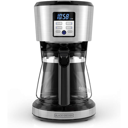 Machine à café programmable 12 tasses, technologie Vortex Brew, noir