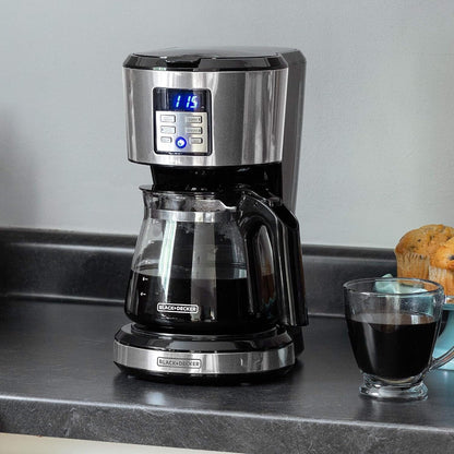 Machine à café programmable 12 tasses, technologie Vortex Brew, noir