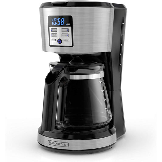 Machine à café programmable 12 tasses, technologie Vortex Brew, noir