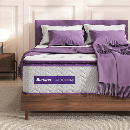 Matelas à ressorts à revêtement en mousse à mémoire de forme de 30 cm (12 pouces) à fermeté moyenne