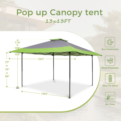 Caravane de jardin gonflable renforcée de 13' x 13' (3,96 m x 3,96 m) avec élégant rideau d'angle - 13x13ft