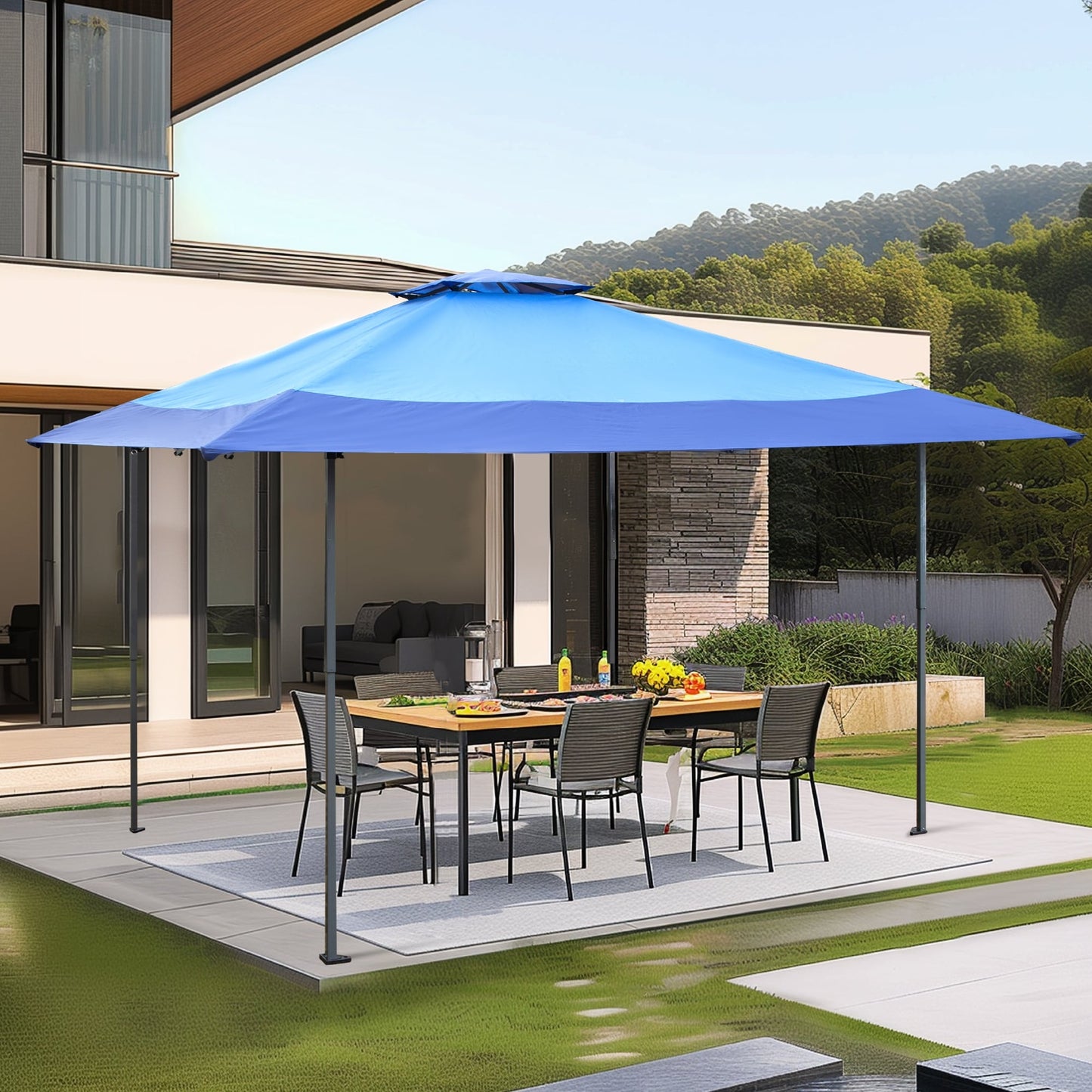 Caravane de jardin gonflable renforcée de 13' x 13' (3,96 m x 3,96 m) avec élégant rideau d'angle - 13x13ft