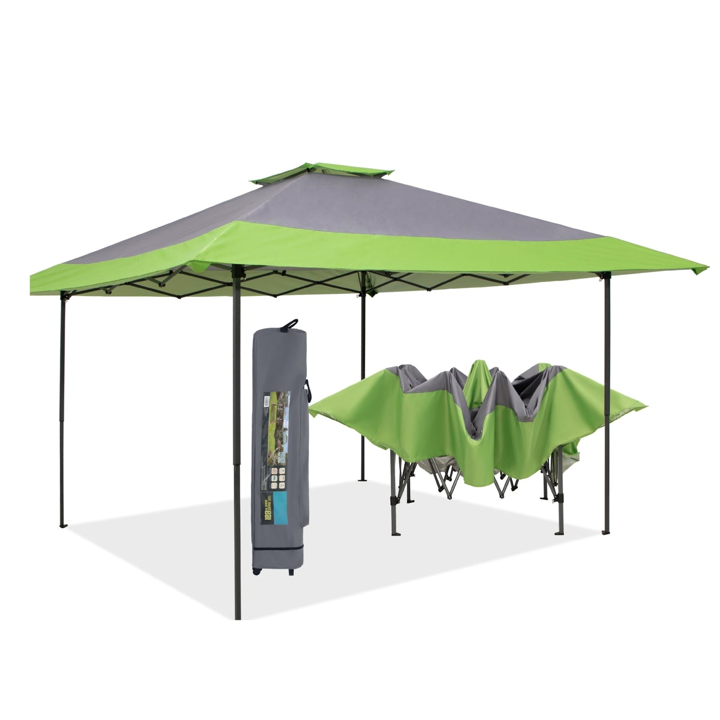 Caravane de jardin gonflable renforcée de 13' x 13' (3,96 m x 3,96 m) avec élégant rideau d'angle - 13x13ft