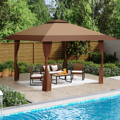 Caravane de jardin gonflable renforcée de 13' x 13' (3,96 m x 3,96 m) avec élégant rideau d'angle - 13x13ft