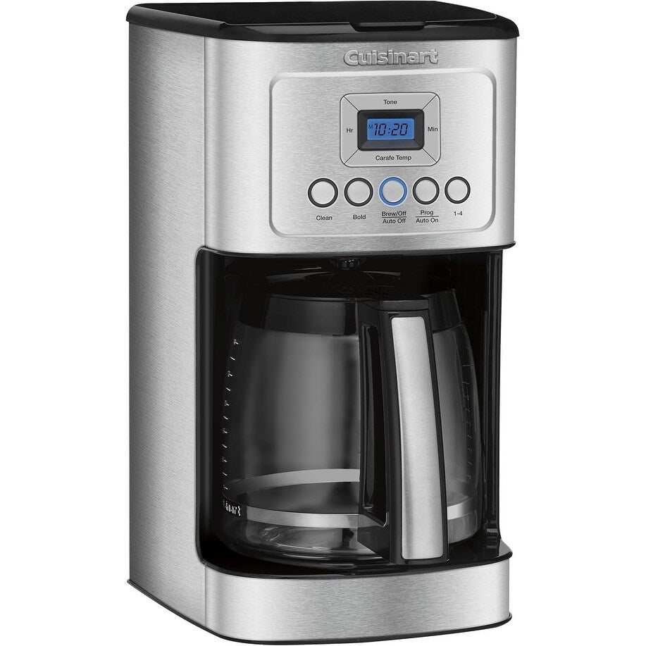 Machine à café 14 tasses en acier inoxydable, carafe en verre, entièrement automatique, contrôle de la force du café.