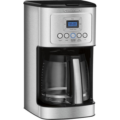 Machine à café 14 tasses en acier inoxydable, carafe en verre, entièrement automatique, contrôle de la force du café.