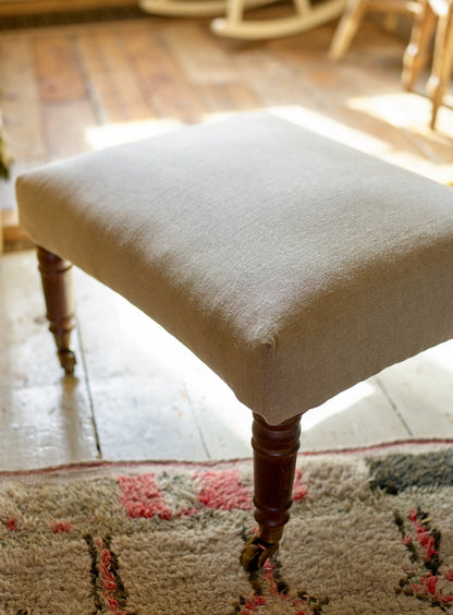 Repose-pieds Edmund, petit, rayures taupe Heritage