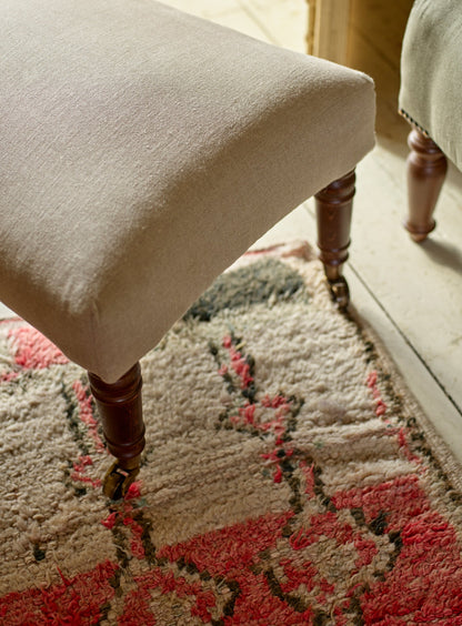 Repose-pieds Edmund, petit, rayures taupe Heritage