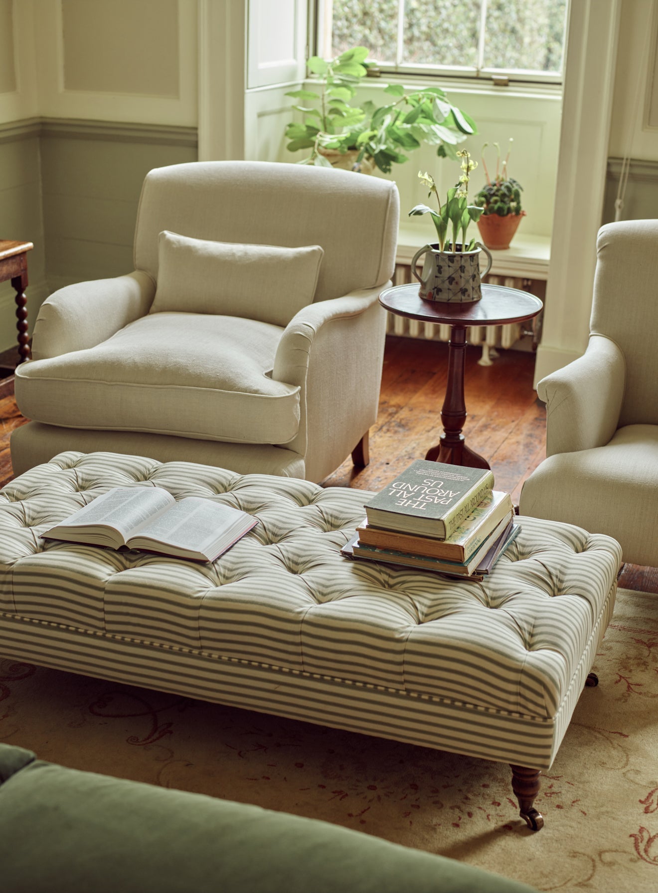 Ottoman Elbert, velours sauge