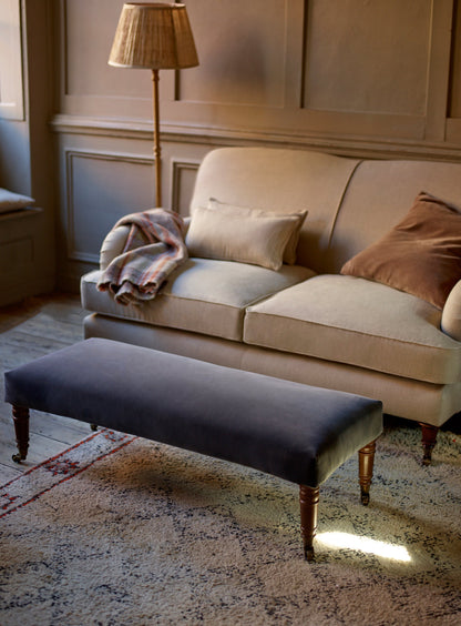 Repose-pieds Edmund, grand, rayures taupe Heritage