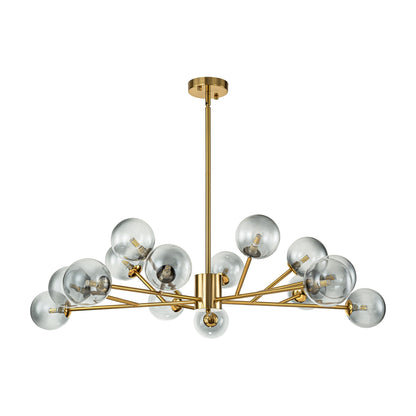 Grand lustre Sputnik à bulles moderne en noir ou doré pour salle à manger