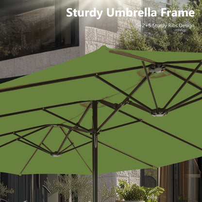 MAISON ARTS Parasol de terrasse extra large double face de 4,5 m avec socle inclus