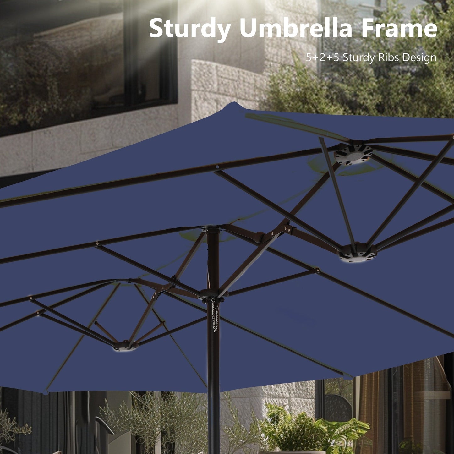 MAISON ARTS Parasol de terrasse extra large double face de 4,5 m avec socle inclus