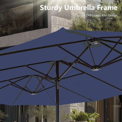 MAISON ARTS Parasol de terrasse extra large double face de 4,5 m avec socle inclus