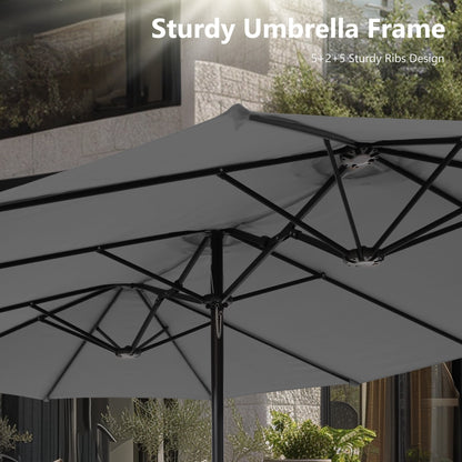 MAISON ARTS Parasol de terrasse extra large double face de 4,5 m avec socle inclus
