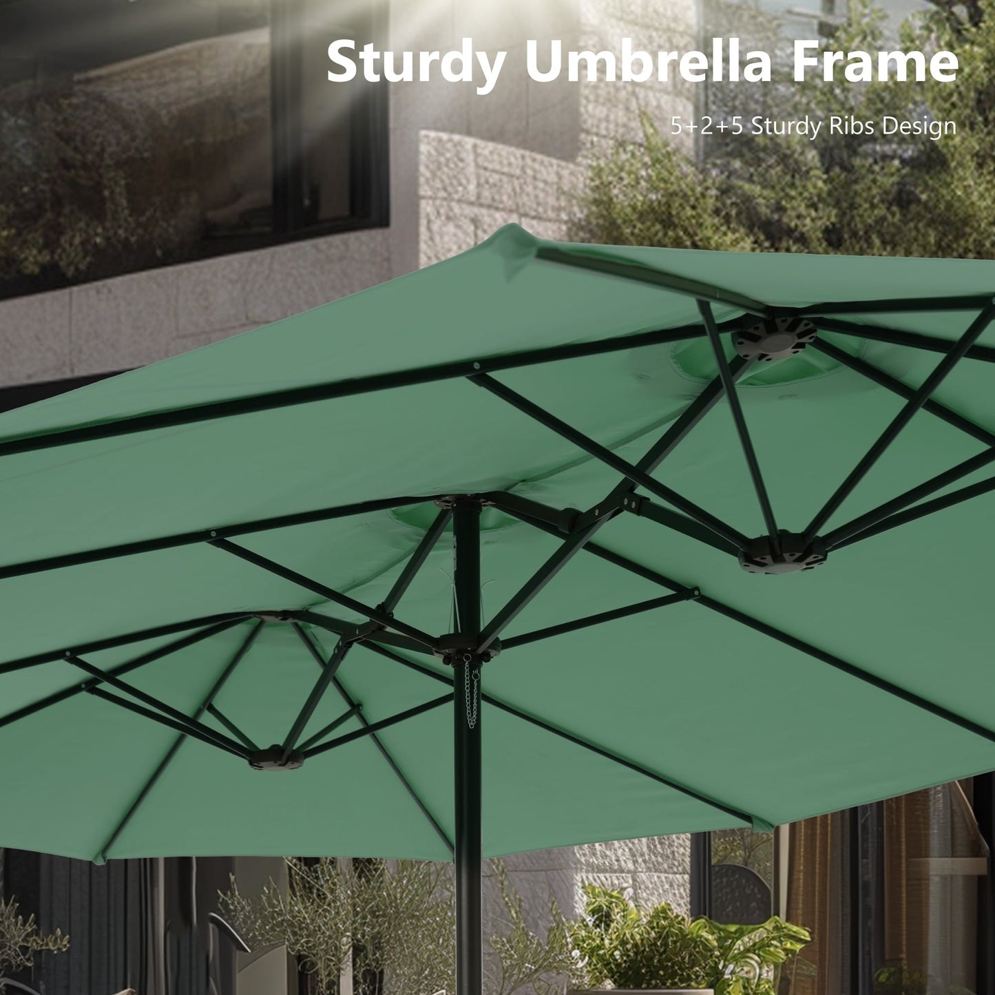 MAISON ARTS Parasol de terrasse extra large double face de 4,5 m avec socle inclus