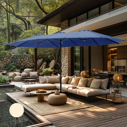 MAISON ARTS Parasol de terrasse extra large double face de 4,5 m avec socle inclus
