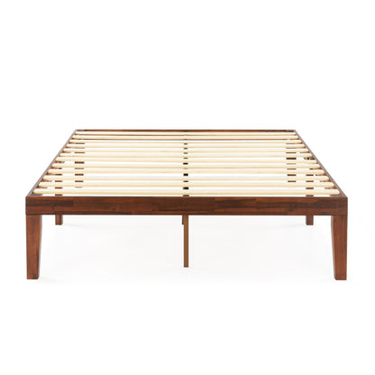Cadre de lit plateforme en bois massif classique de 40 cm (16 pouces) disponible en plusieurs finitions