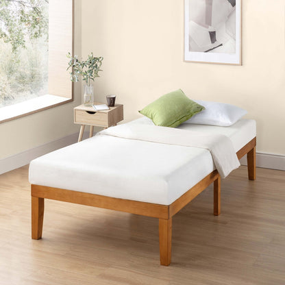 Cadre de lit plateforme en bois massif classique de 40 cm (16 pouces) disponible en plusieurs finitions