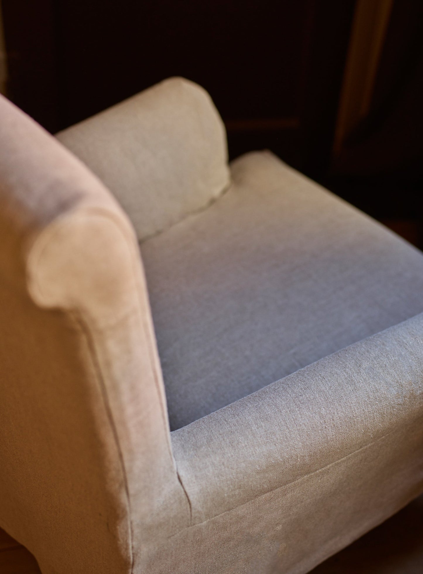 Fauteuil Wilford, motif taupe à rayures Heritage