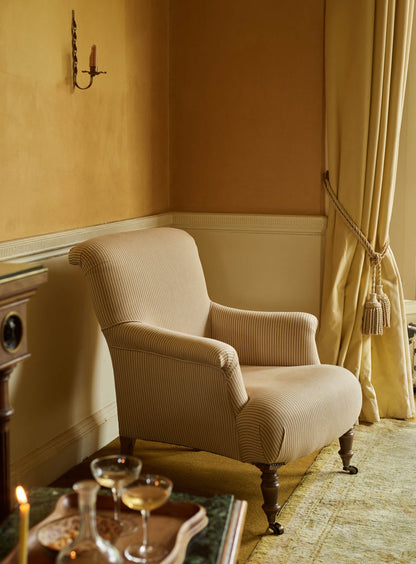 Fauteuil Finley, rayures ocres Heritage