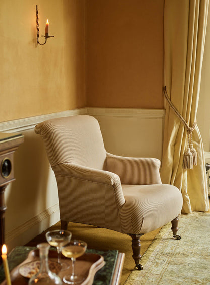 Fauteuil Finley, rayures ocres Heritage
