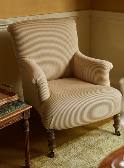 Fauteuil Finley, rayures ocres Heritage